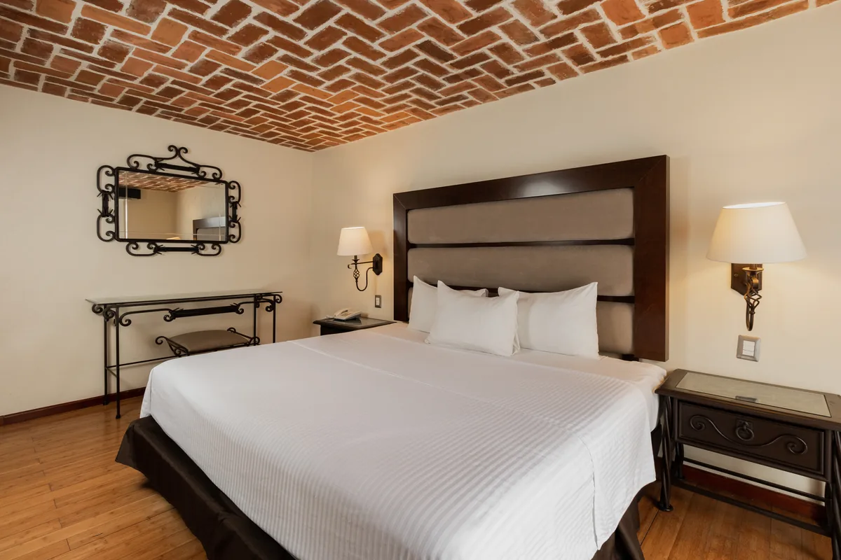 Habitación de Lujo con techo de bóveda de ladrillo y cama king